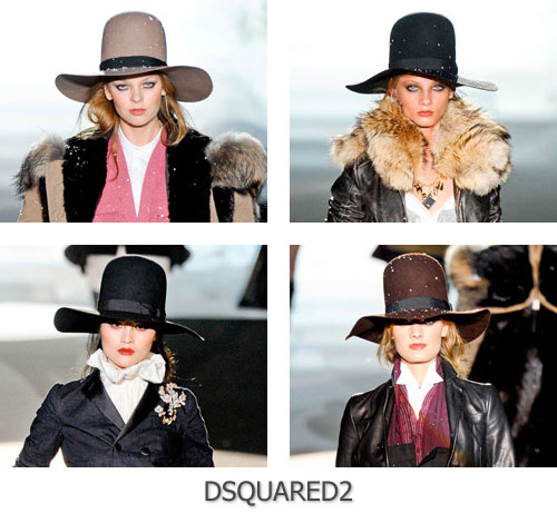 Модные широкополые шляпы в коллекции DSquared2