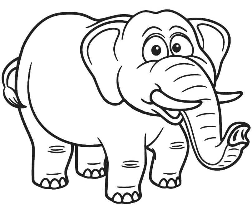 Слон - раскраска для детей, чтобы распечатать