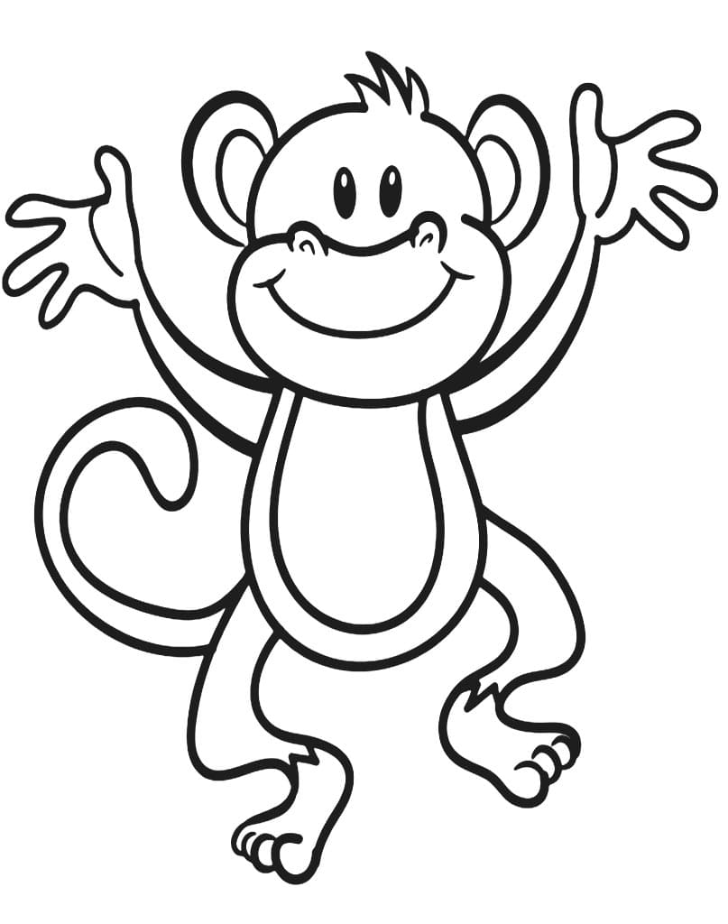 Раскраска обезьяны для печати