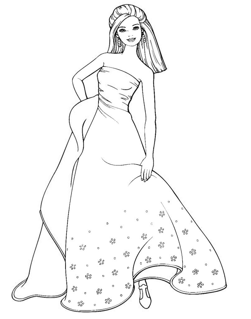 Книжка-раскраска Барби в платье принцессы