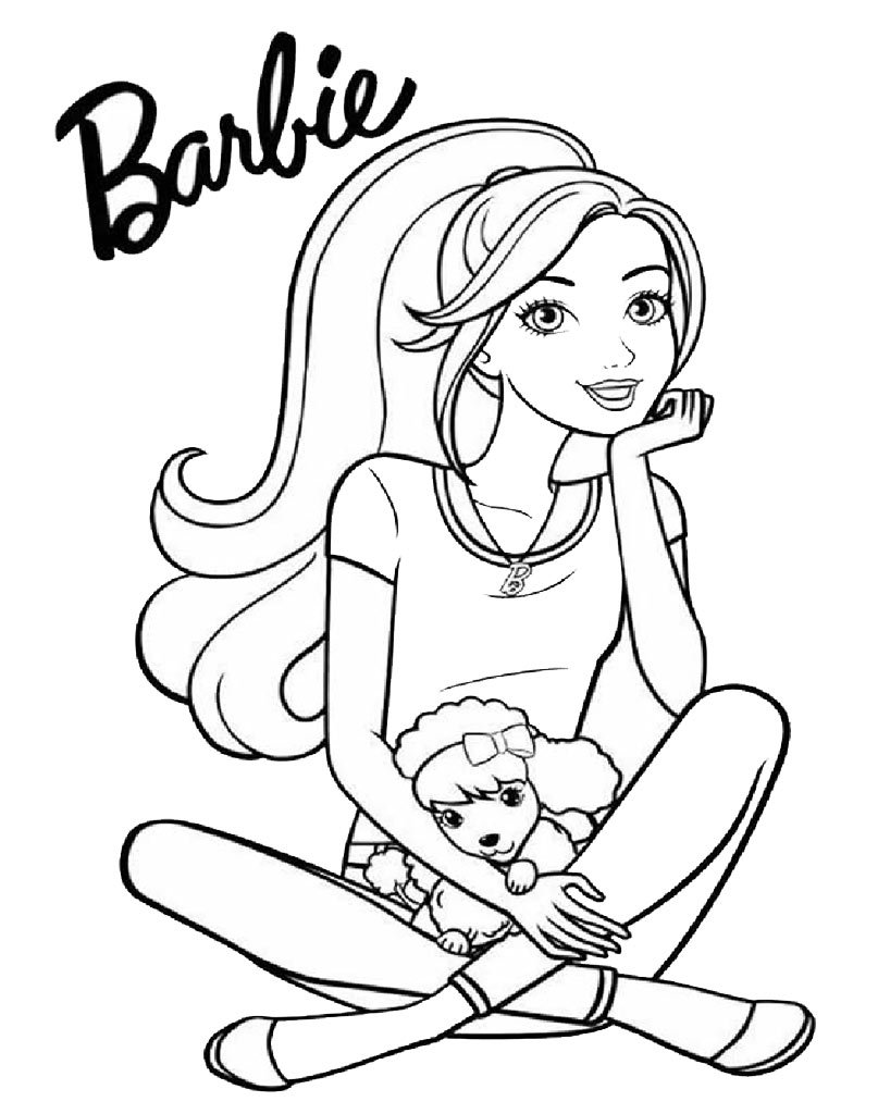 Книжка-раскраска для девочек с Барби и ее собакой
