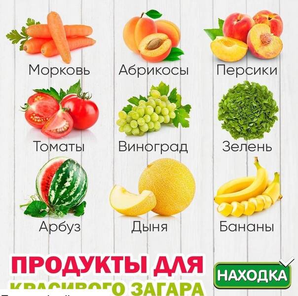 Продукты для загара