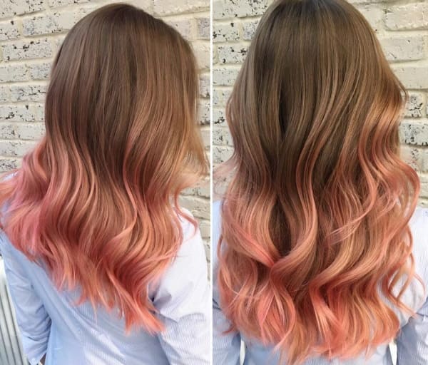 Нежно-розовый цвет волос