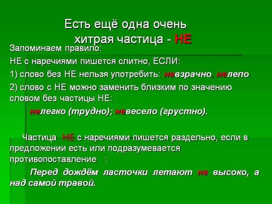 Правописание частицы — не пишется