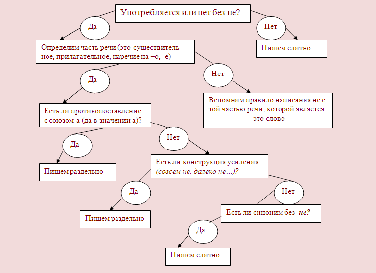 Правописание частицы «не» со словами.