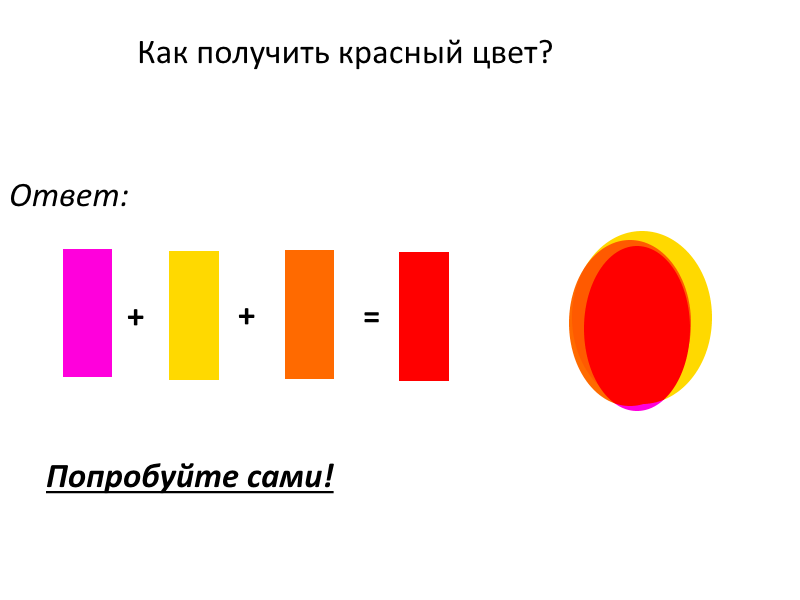 Получаем красный цвет