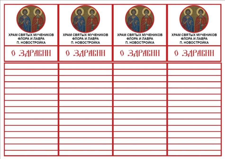 Как правильно писать записки о здравии
